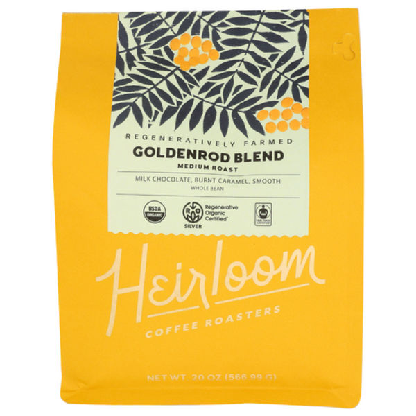Heirloom Coffee Roasters Organic Goldenrod Medium Roast Whole Bean Coffee