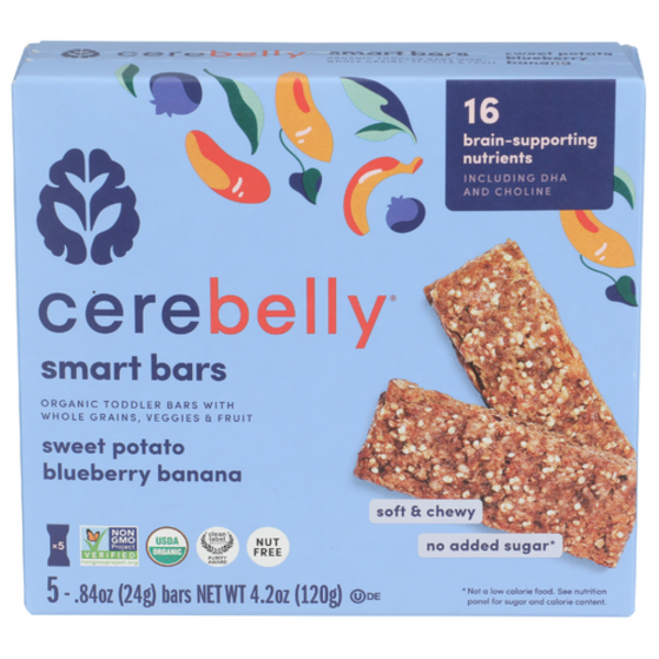 Cerebelly Inc Organic Sweet Potato Blueberry Banana Smart Bars 5 Pack