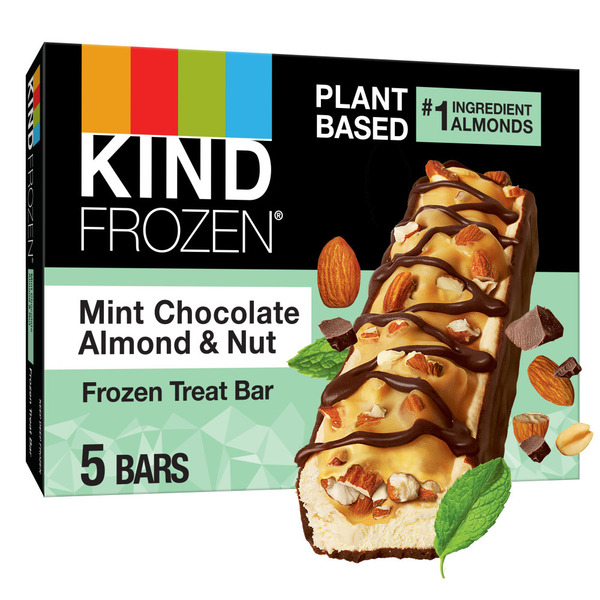 KIND FROZEN Plant Based Frozen Treat Bars, Mint Chocolate Almond
