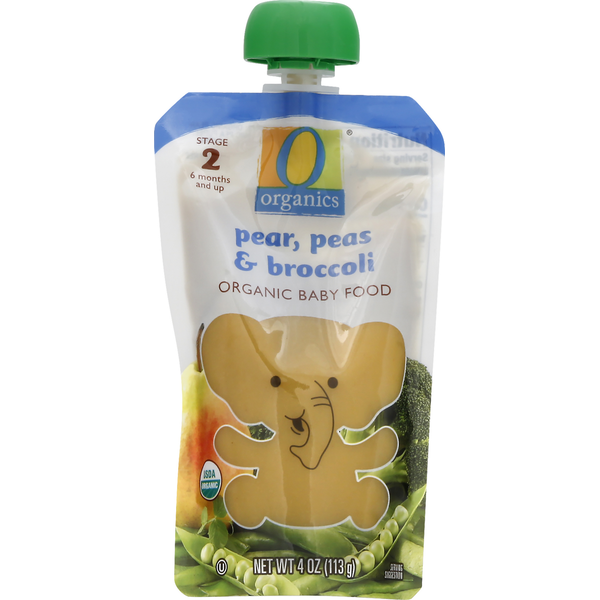 O Organics Baby Food, Organic, Pear, Peas & Broccoli, Stage 2 (6 Months and Up)