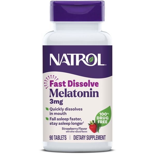 Natrol Melatonin 3mg Strawberry Flavored Fast Dissolve Tablets