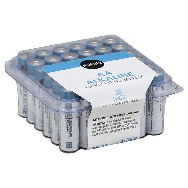 Publix Batteries, Alkaline, AA, 36 Pack (36 each) Instacart