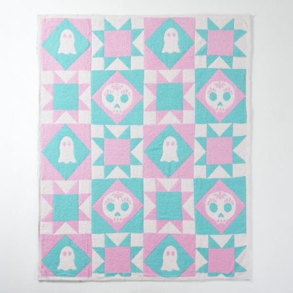 Ashland Skull Throw Blanket, 50 x 60 in - Pink & Mint