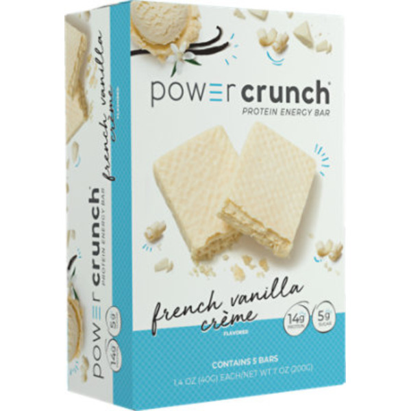 Power Crunch Protein Energy Bars, Vanilla Cream 1.4oz, 5 Count Carton