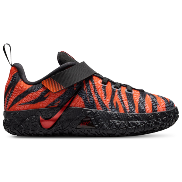 Nike Little Kids' Ja 3 Stretch Lace Basketball Shoes, Size 2 - Safety Orange/Black/University Red