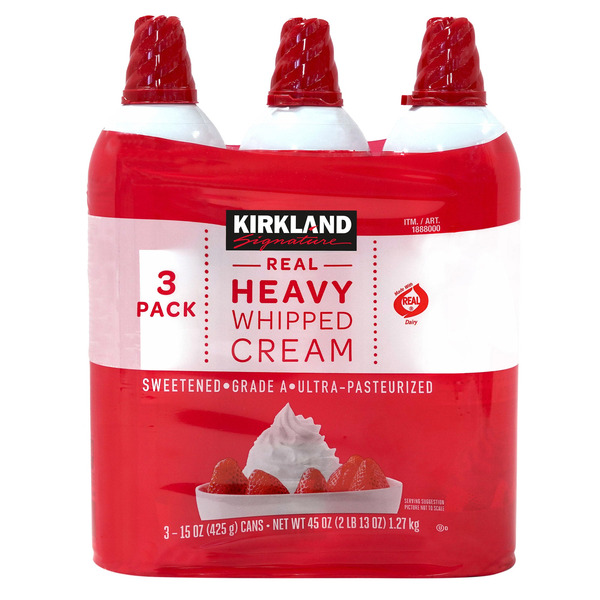 Kirkland Signature Heavy Whipped Cream, 15 oz, 3-count