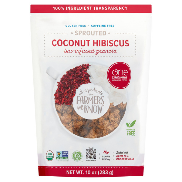 One Degree Organic Foods Sprouted Coconut Hibiscus Tea-infused Granola