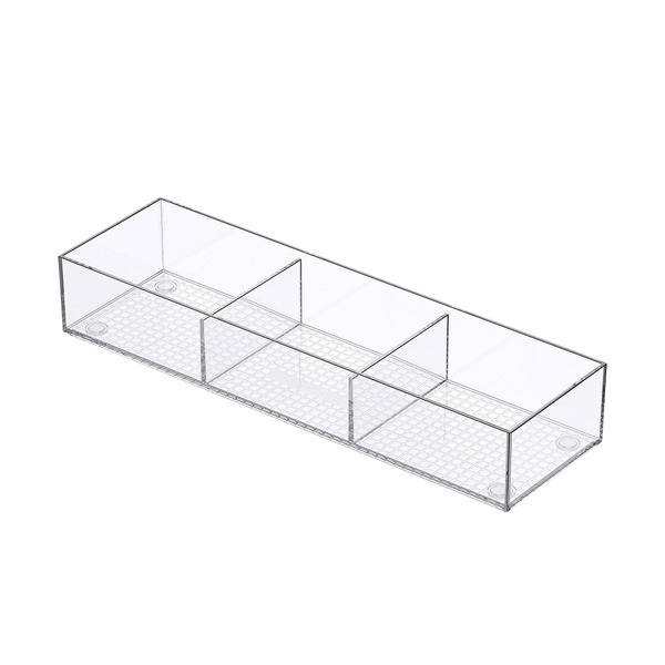 Everything Organizer Clear 3-Section Tray, 12 x 3-1/2 x 2 in