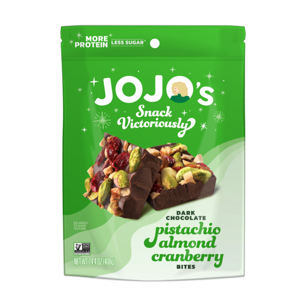 Jojo's Dark Chocolate Pistachio Almond Cranberry Bites, 14.4 oz