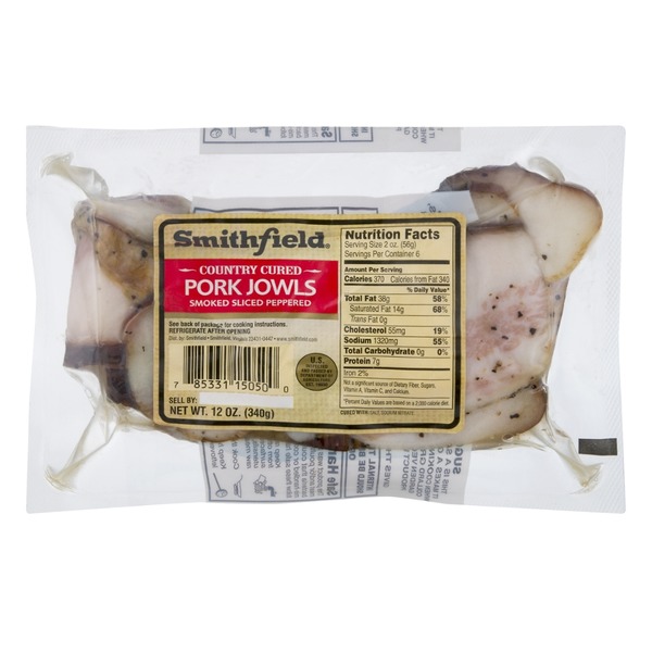 Smithfield Sliced Pork Jowls Smoked Peppered (12 oz) from Food Lion