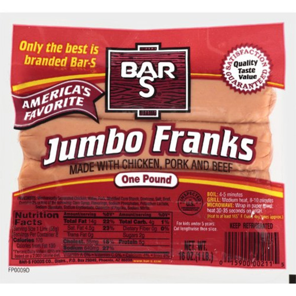 Bar-S - Jumbo Meat Franks - 16 oz