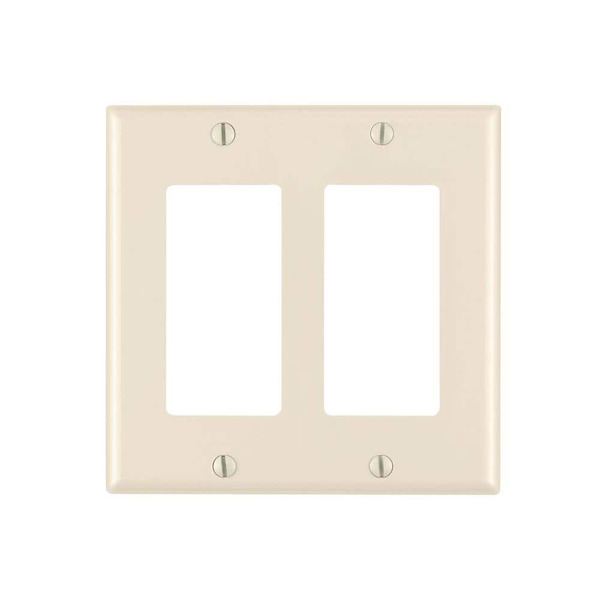 Leviton 2-gang Light Almond Decora/rocker Plastic Standard Wall Plate (1-pack) 80409-00t