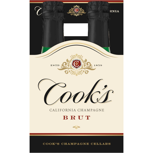 Cook's California Champagne Brut White Sparkling Wine Mini Bottles