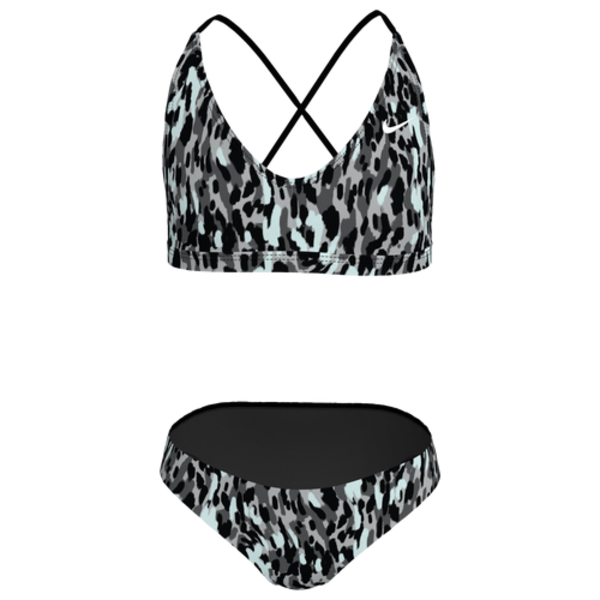 Nike Girls' Lace Up Bikini Set, M - Black/White