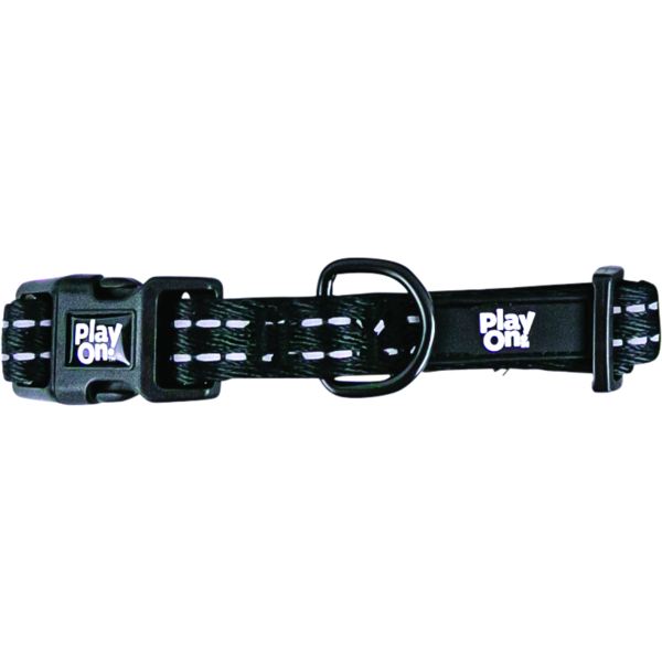 Play On Adventure Nylon Reflect Dog Collar, Small - Black