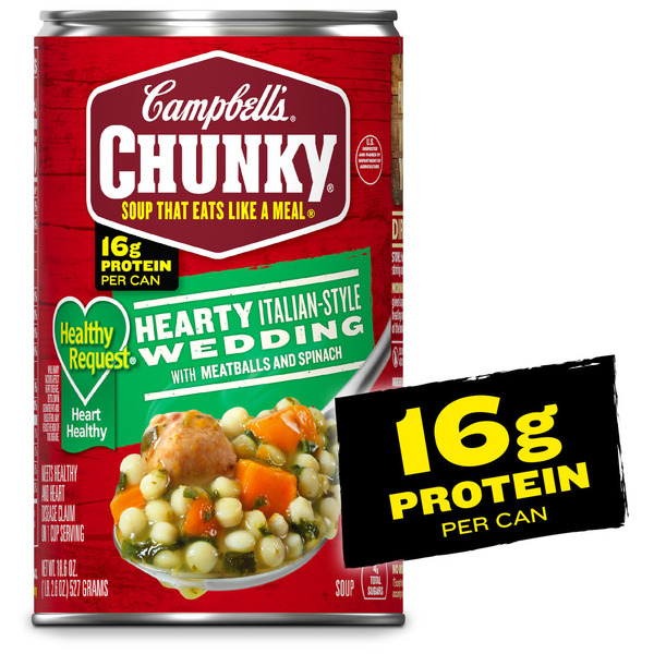 Campbell's Hearty Italian Wedding Soup with Meatballs and Spinach