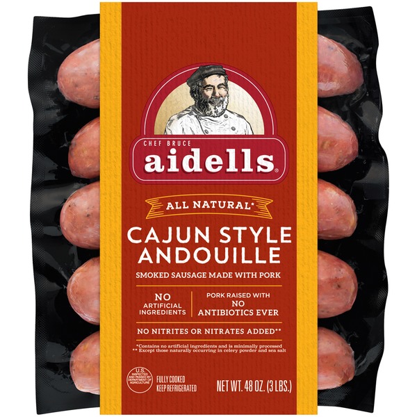 Aidells Smoked Pork Sausage, Cajun Style Andouille, 12 oz. (4 Fully