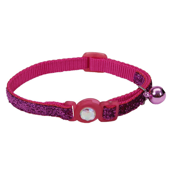 Coastal Pet Safe Cat Jeweled Buckle Adjustable Breakaway Cat Collar With Glitter Overlay - 8"