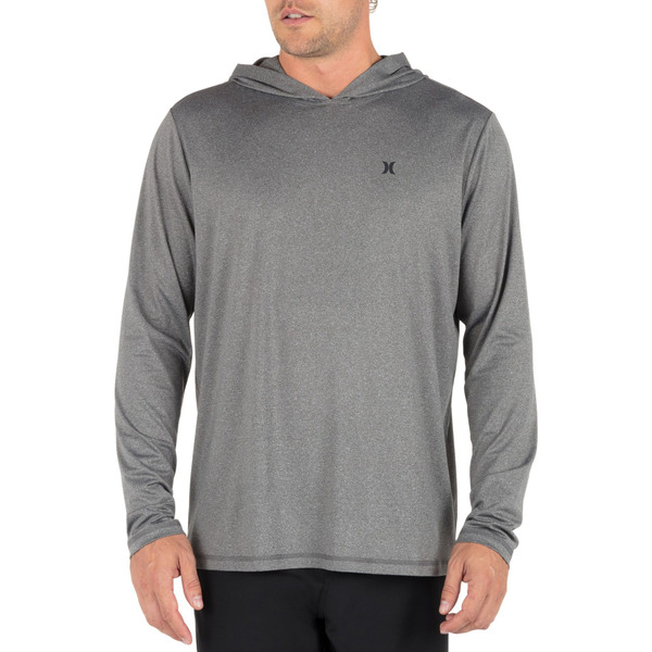Hurley Men's Hybrid Hooded UPF Long Sleeve Shirt, XXL - Ion Grey Heather
