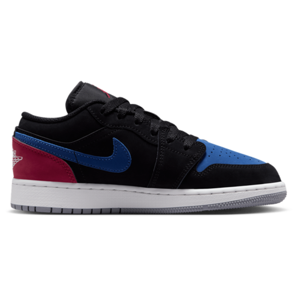 Nike Boys' AJ 1 Low Running Shoes, Size 7 - Black/Summit White/True Blue