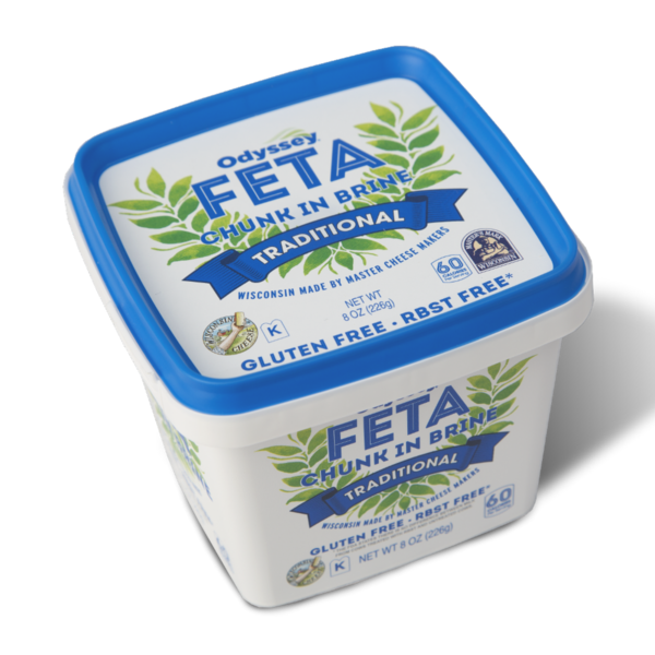 Odyssey Traditional, Greek Style Feta Cheese, Chunkin Brine (8 oz