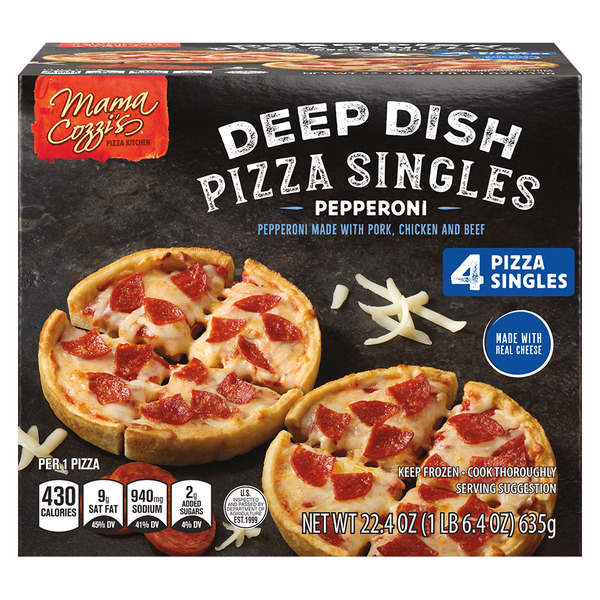 Mama Cozzi's Pizza Kitchen Pepperoni Singles Deep Dish Same