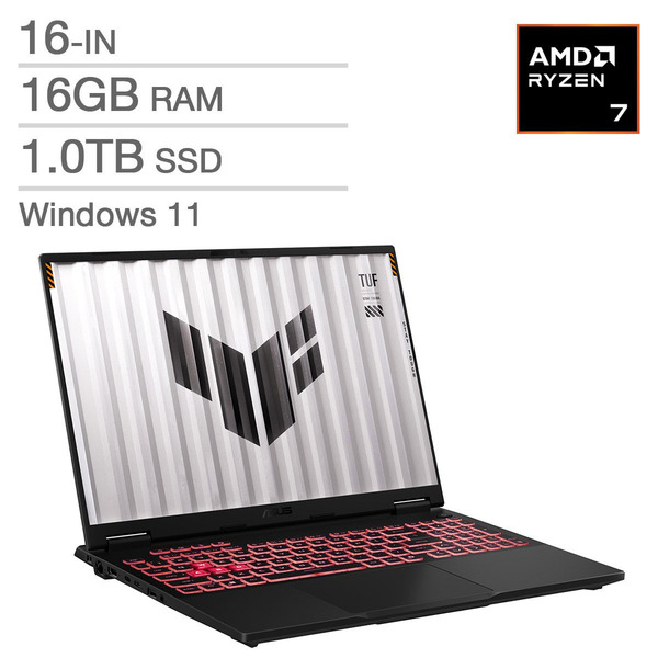 ASUS AMD Ryzen 7 260 - 16GB Ram, 1TB SSD, 8GB NvidiaGeForce Tuf Gaming A16 16" Gaming Laptop