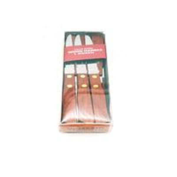 Qualite - Wichita Wood Handle Steak Knives with Pointed Tip - Dozen