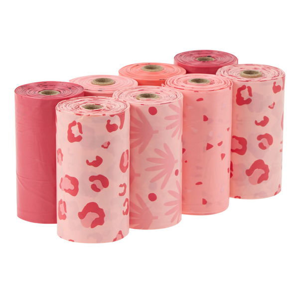 Top Paw Extra Thick Prints & Solids Dog Poop Bags - Pink