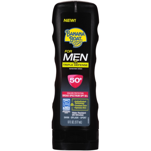 Banana Boat For Men Triple Defense SPF 50+ Sunscreen Lotion (6 fl oz) Instacart