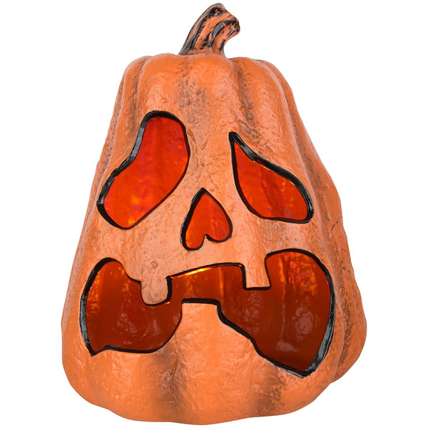 Haunted Living 1-ft Lighted Scary Acorn Jack-O-Lantern Decoration