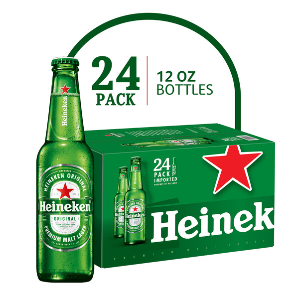 Heineken Original Lager Beer, 24 Pack, 12 fl oz Bottles Same-Day