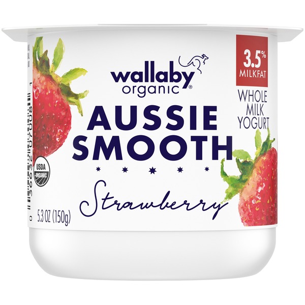 Wallaby Organic Organic Whole Milk Strawberry Yogurt (6 oz) Instacart