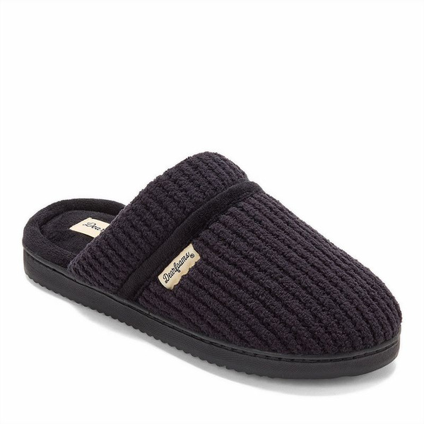 Dearfoams Women's Dearfoams Serena Marled Chenille Scuff Slippers, Size: Large, Black