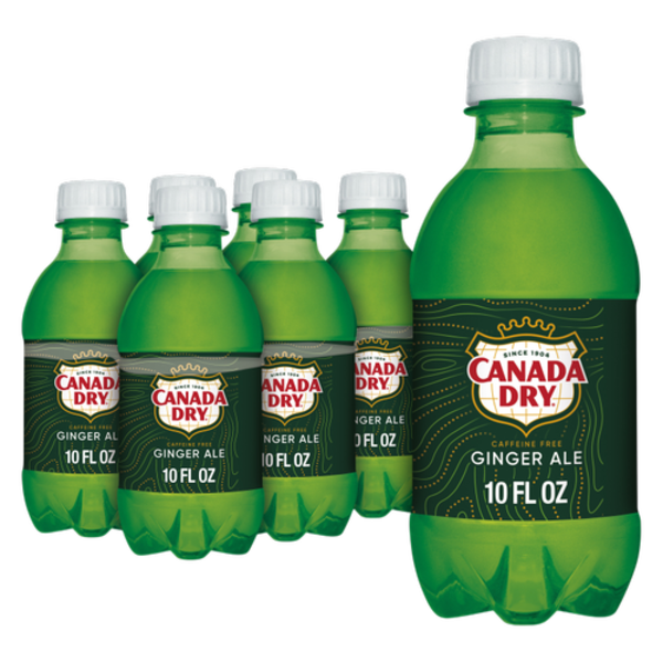 Canada Dry Ginger Ale Soda, 10 fl oz plastic bottles, 6 pack