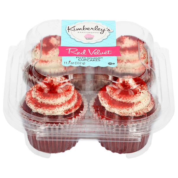 Kimberley's Bakeshoppe Gourmet Red Velvet Cupcakes, Real Cream Cheese Filled