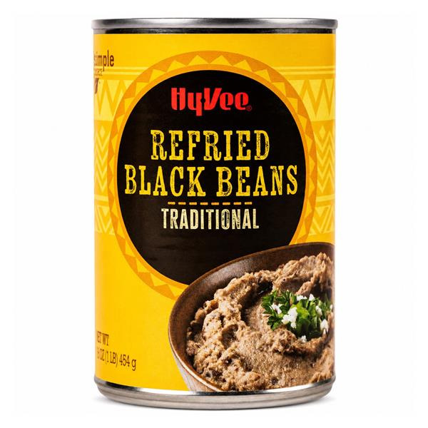 Hy-Vee Hy-Vee Refried Black Beans, Traditional