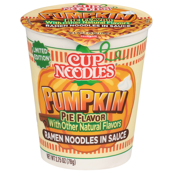 Nissin Pumpkin Pie Flavor Ramen Noodles in Sauce