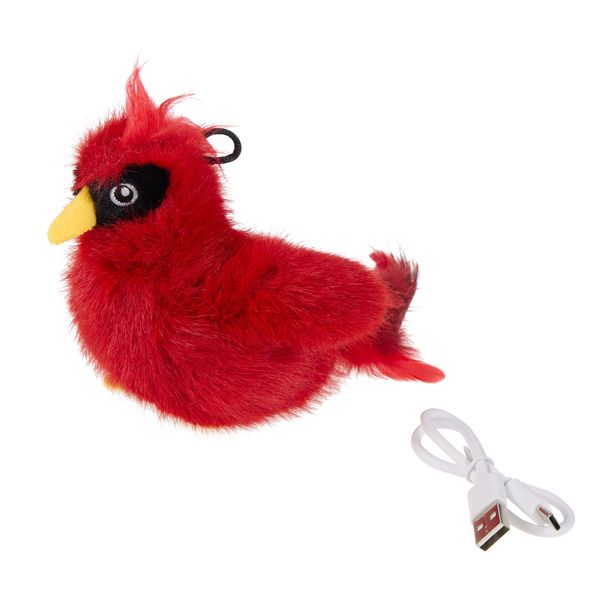 Whisker City Electronic Flapping Bird Cat Toy - Red