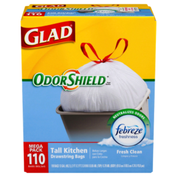Glad - Oder Shield Trash Bags - 13 Gal
