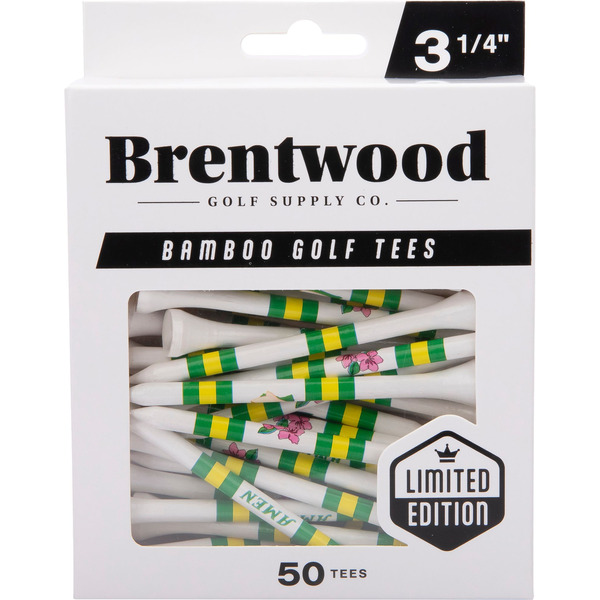 Brentwood Golf Supply Pride 3.25" Limited Edition Major Print Bamboo Golf Tees, 50 Pack