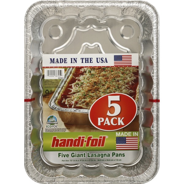 HandiFoil Lasagna Pans, Giant, 5 Pack (5 ct) Instacart