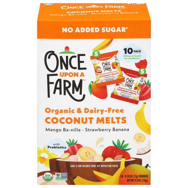 Once Upon a Farm No Added Sugar Organic & Dairy-Free Mango Ba-nilla/Strawberry Banana Coconut Melts