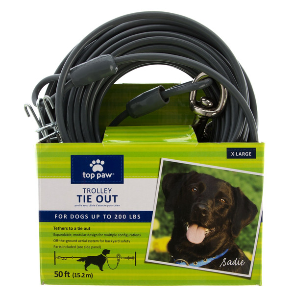 Top Paw Trolley Dog Tie Out - Grey
