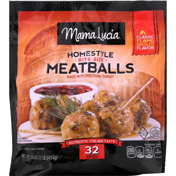 Mama Lucia Meatballs, Homestyle, Bite Size (16 oz) Instacart