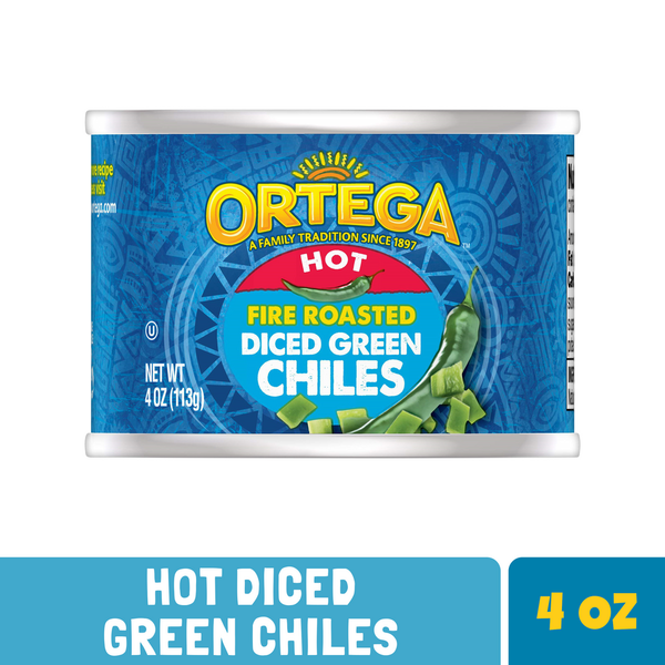 Ortega Hot Fire Roasted Diced Green Chiles, Kosher