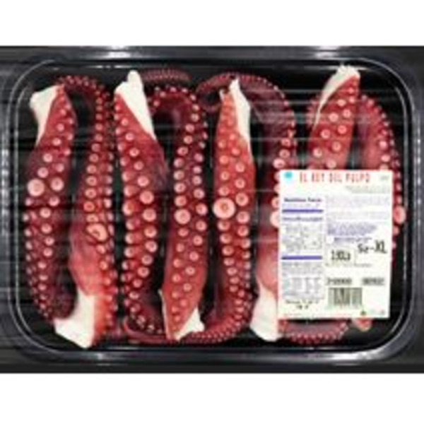 Cooked Spanish Octopus, X-Large, 3.9 Lb Tray (8 Tentacles)