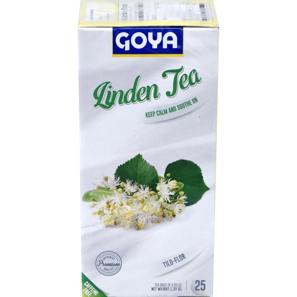 Goya Premium Linden Flower Tea, Caffeine Free, 25 Tea Bags (1.32 oz