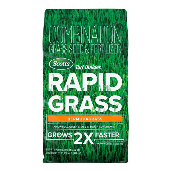 Scotts Turf Builder 8 Lbs. Rapid Grass Bermudagrass Combination Seed And Fertilizer Grows Green Grass Fast