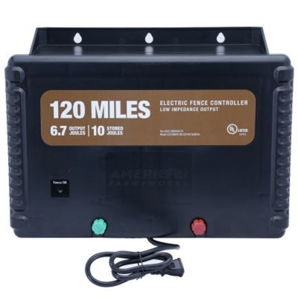 American Farm Works 6.7 J 120 mi AC Powered Low Impedance Electric Fence Controller
